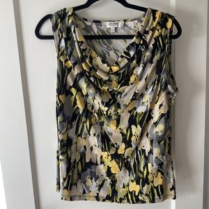Jones Studio yellow floral shell tank size L